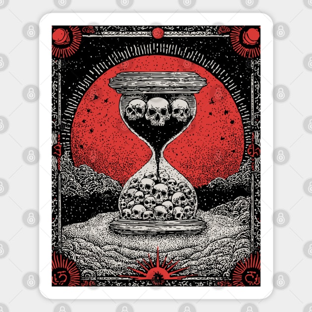 Macabre Hourglass - The Sands of Mortality Magnet by TuncGK